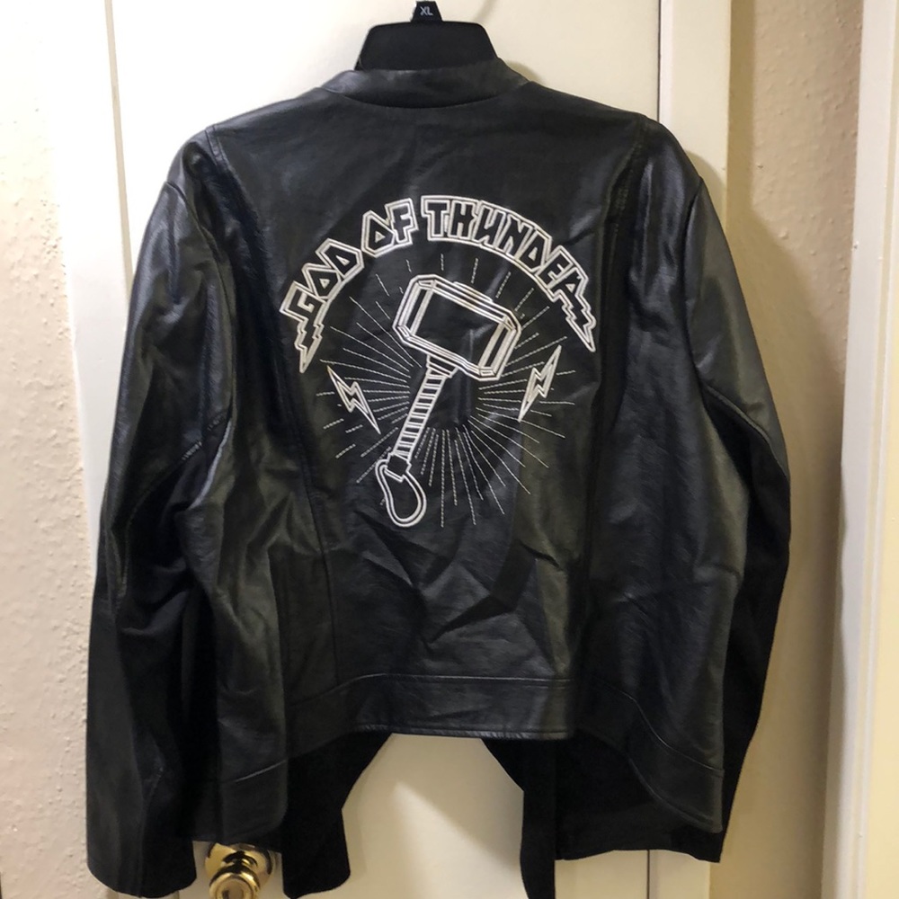 Torrid 3 - HER UNIVERSE MARVEL THOR BLACK EMBROIDERED MOTO JACKET